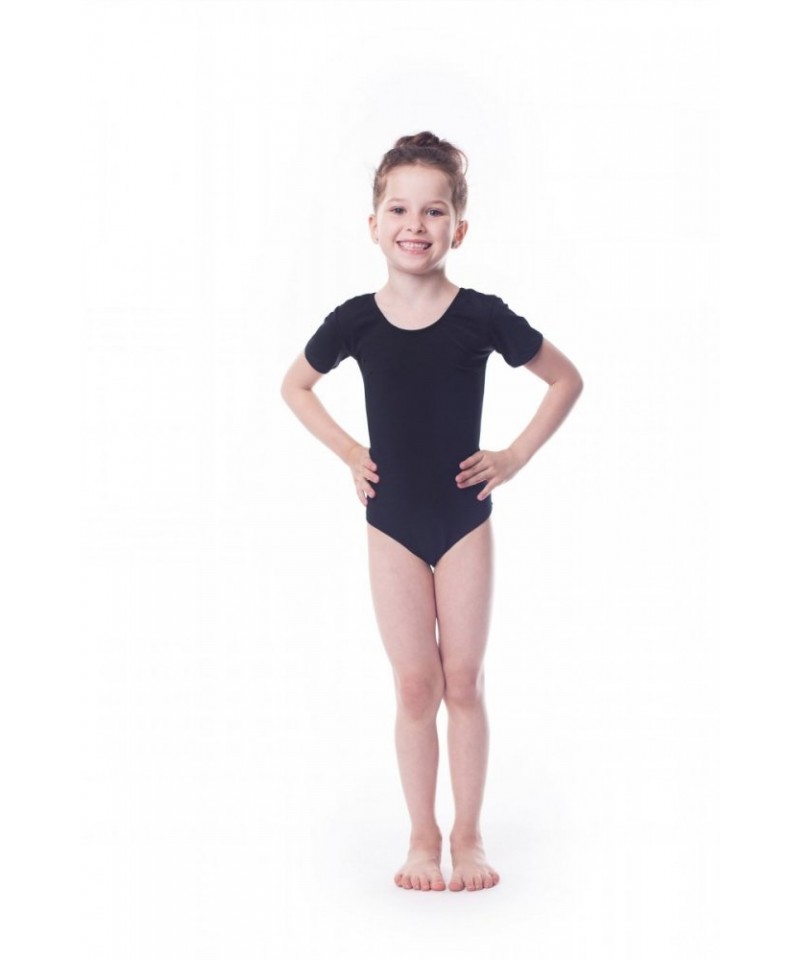 Shepa Gymnastický dres Body bavlna (B1) krátký rukáv, 122, černá