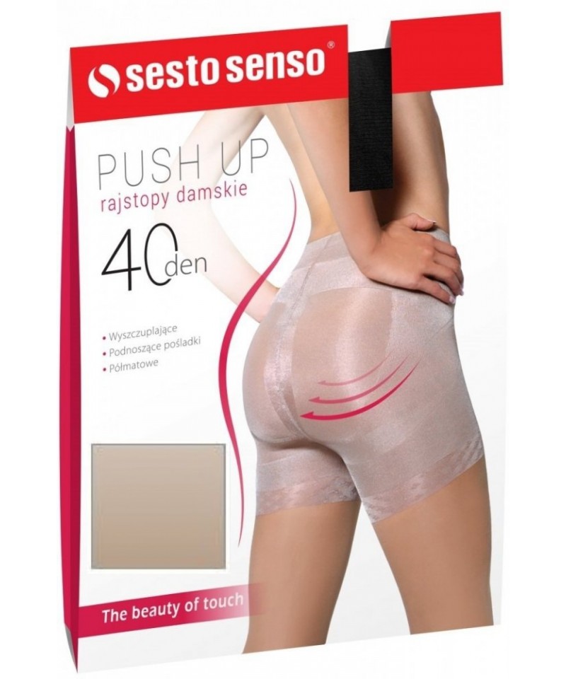 Sesto Senso Push Up 40 DEN Punčochové kalhoty, 3, Nero
