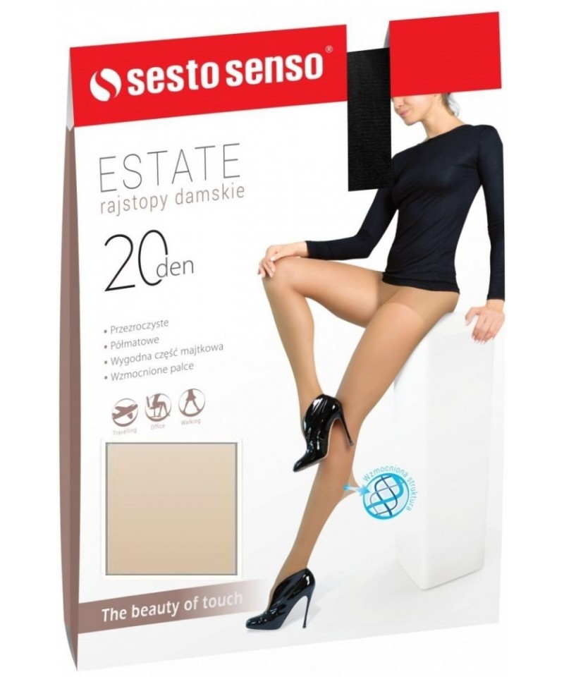 Sesto Senso Estate XL 20 DEN Punčochové kalhoty, XL, Visone