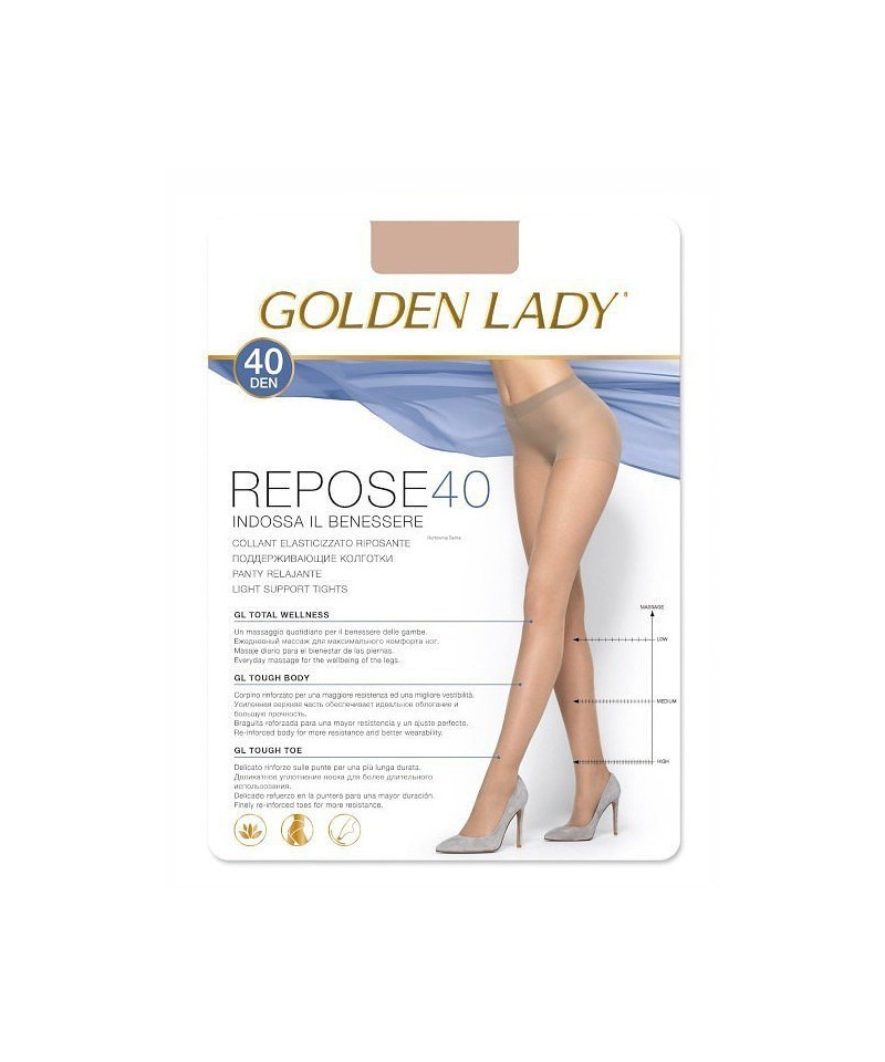 Golden Lady Repose 2-5XL 40 den punčochové kalhoty, 2-S, nero/černá