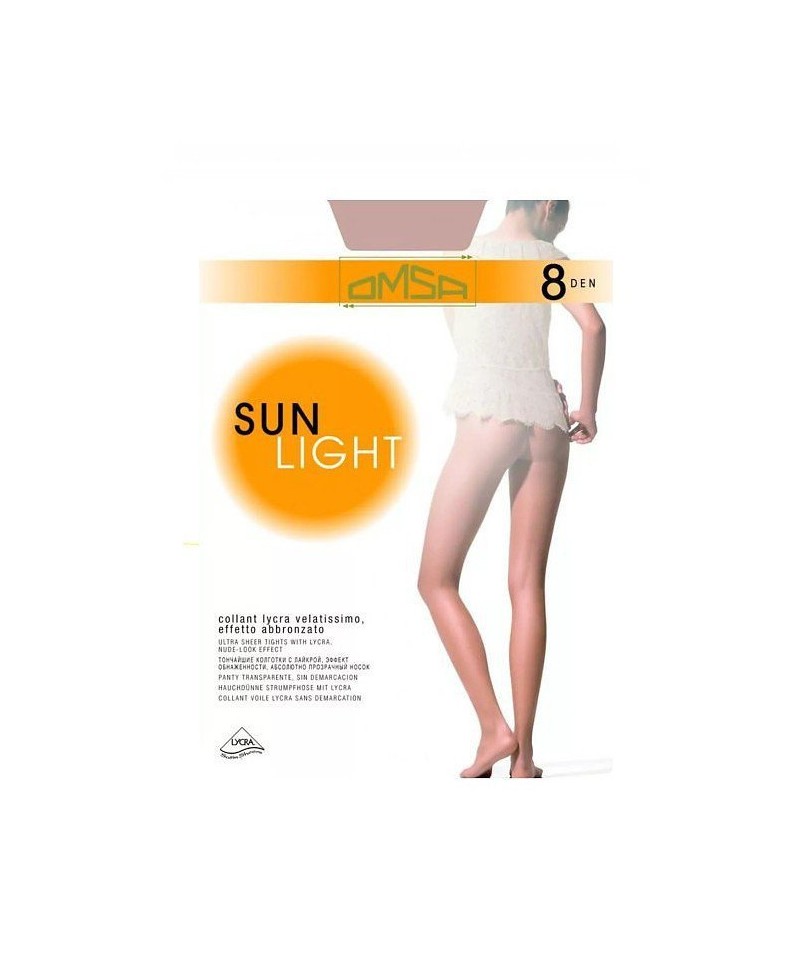 Omsa Sun Light 8 den punčochové kalhoty, 3-M, beige naturel/odc.beżowego