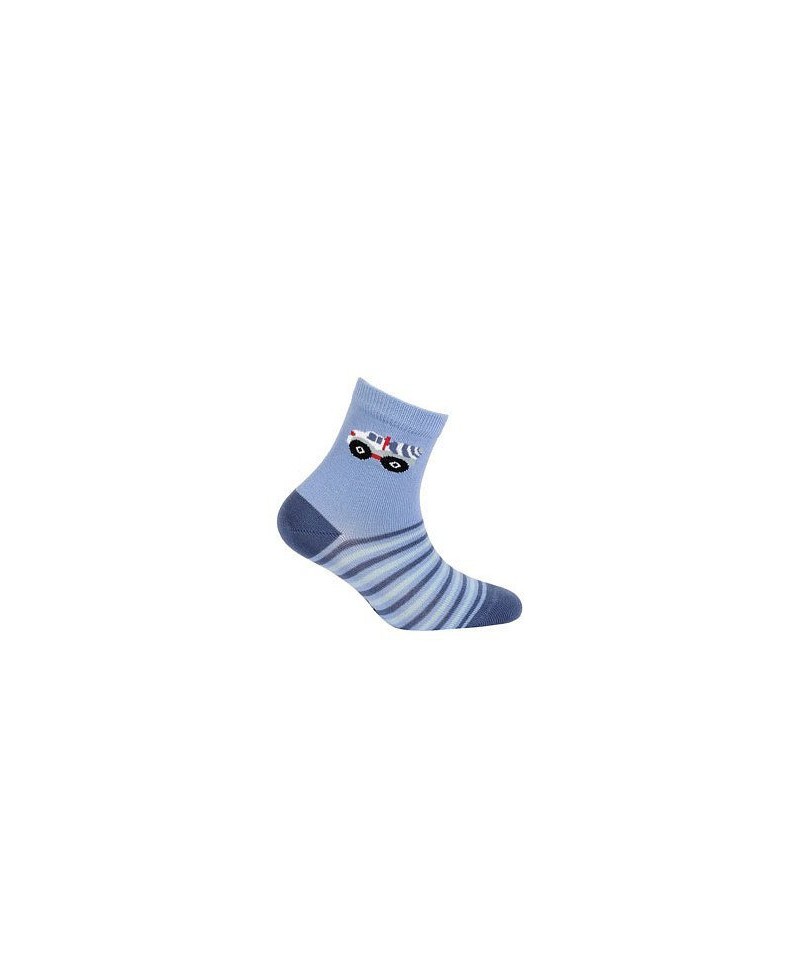 Wola W24.P01 2-6 lat chlapecké ponožky, s vzorem, 21-23, navy