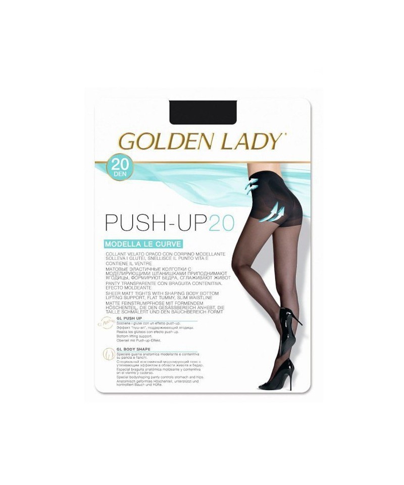 Golden Lady Push-up 20 den punčochové kalhoty, 2-S, Nero