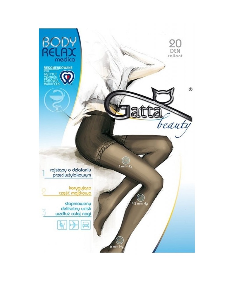 Gatta Body relaxmedica 20den Punčochové kalhoty, 2, Grafitová