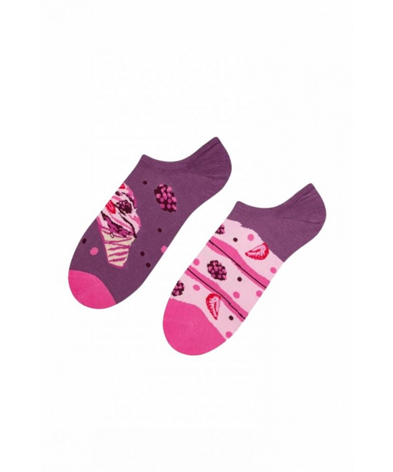 More 005 Asymetrické kotníkové ponožky, 35-38, růžová