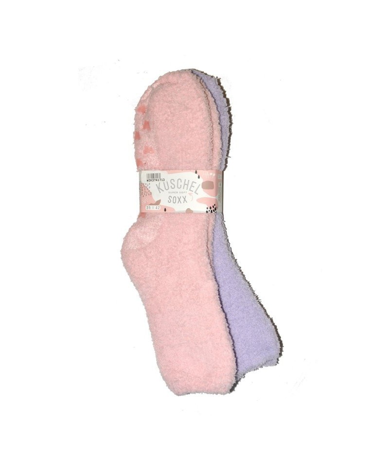 WiK 37417 Happy Kuschel Super Soft ABS A\'2 Dámské ponožky, 35-42, pudrový-fialová