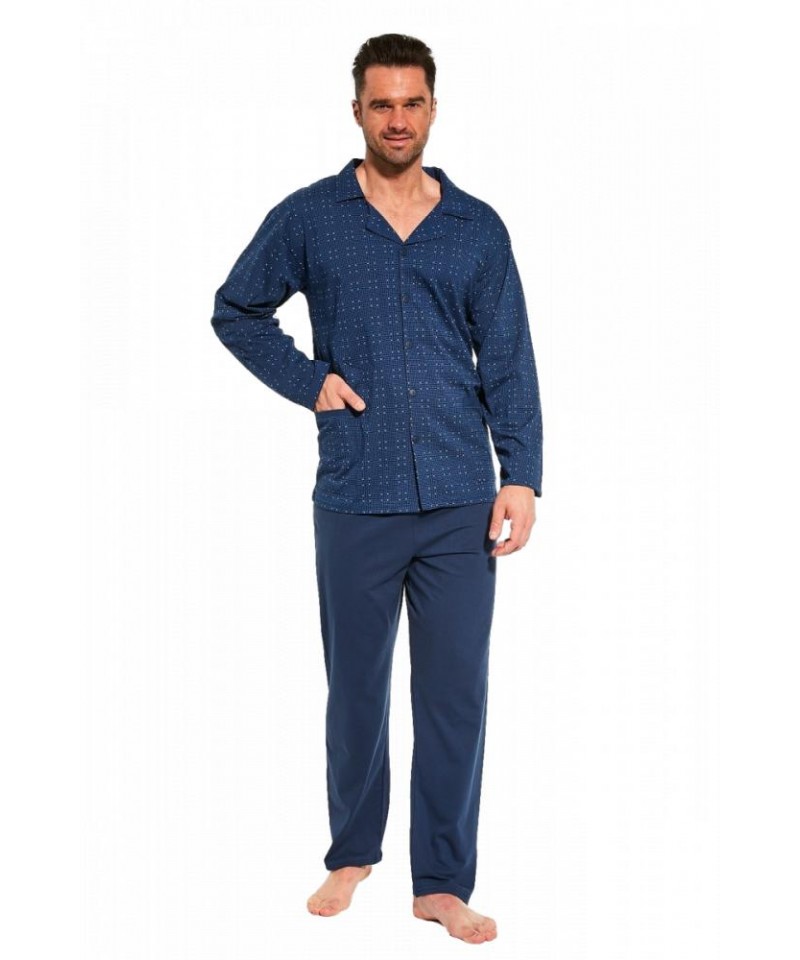 Cornette 114/58 673401 Pánské pyžamo plus size, 3XL, modrá