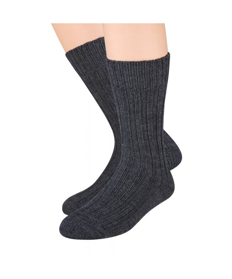 Steven art.085 Vlněné pánské ponožky, 44-46, černá