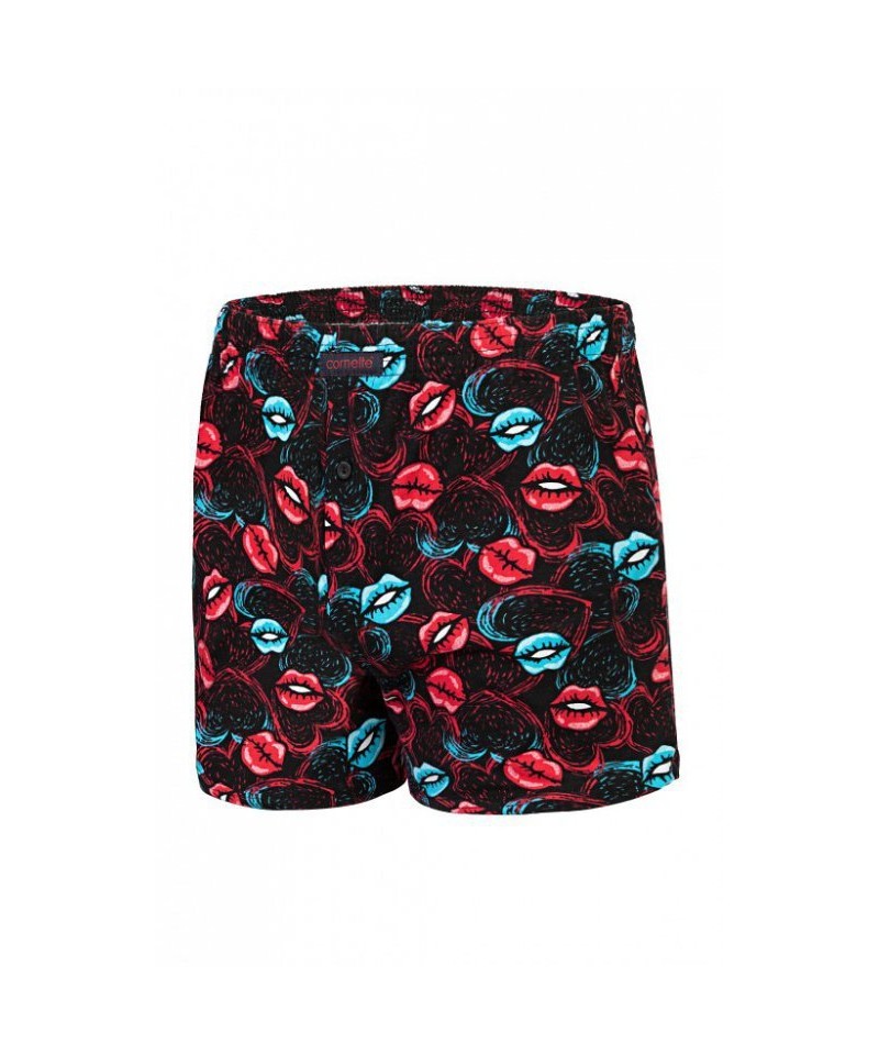 Cornette Hot Lips 2 048/06 Pánské šortky, XL, Black-Red-Turquoise