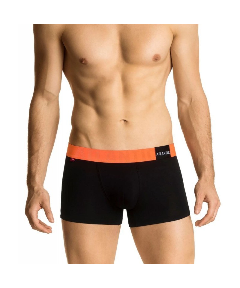 Atlantic 1188 černo-oranžové Pánské boxerky, XL, černá