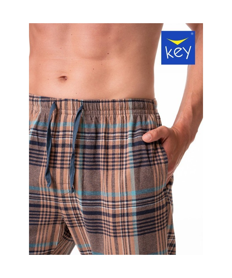 Key MHT 421 B23 Pánské pyžamové kalhoty, M, hnědá