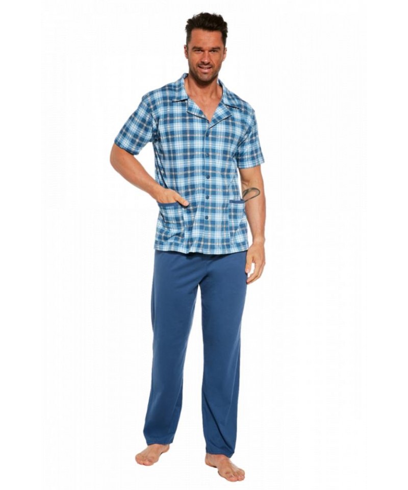 Cornette 318/48 3XL-5XL Pánské pyžamo, 3XL, modrá