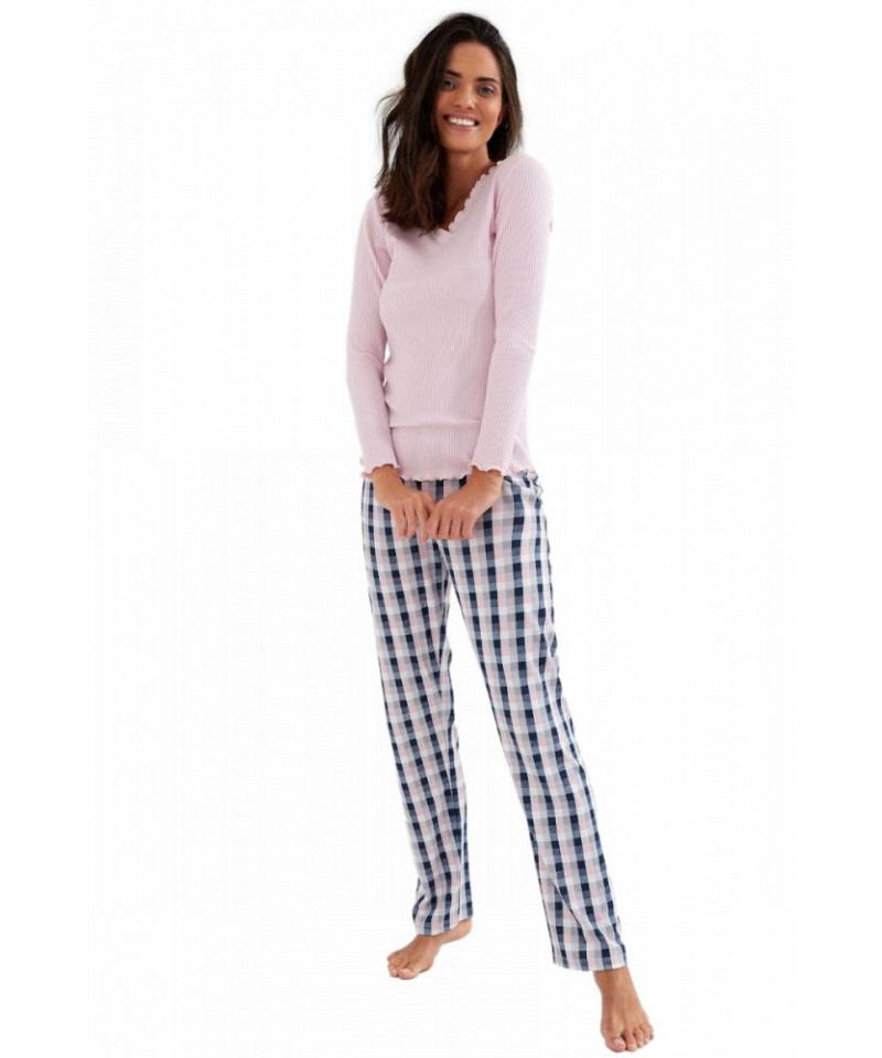 Cana 219 Dámské pyžamo, XL, růžová-šedá