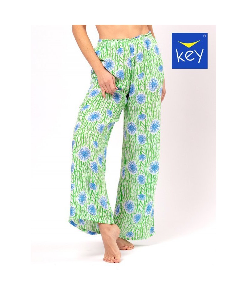 Key LHE 509 A24 Dámské pyžamové kalhoty, S, zielony-kwiaty