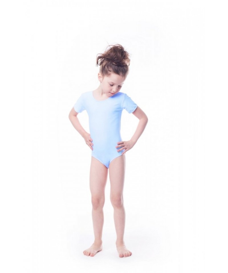 Shepa Gymnastický dres Body lycra (B8) krátký rukáv, 158, světle modrá