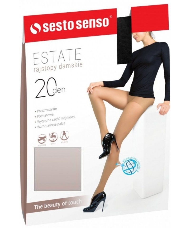 Sesto Senso Estate 20 DEN Punčochové kalhoty, 1/2, Nero