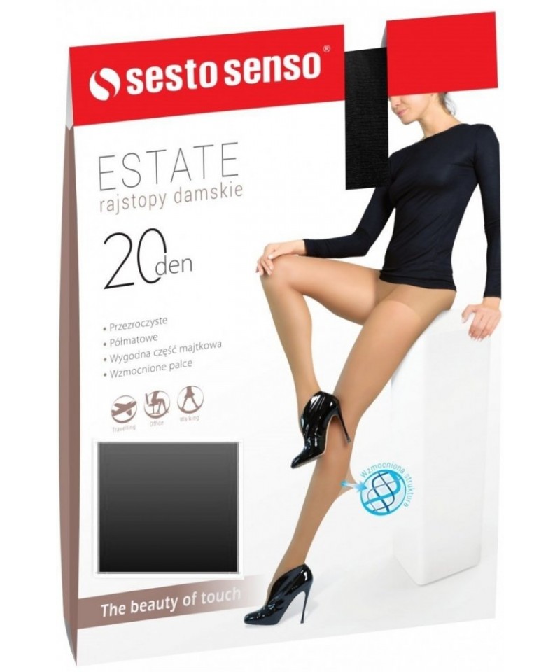 Sesto Senso Estate XL 20 DEN Punčochové kalhoty, XL, Visone