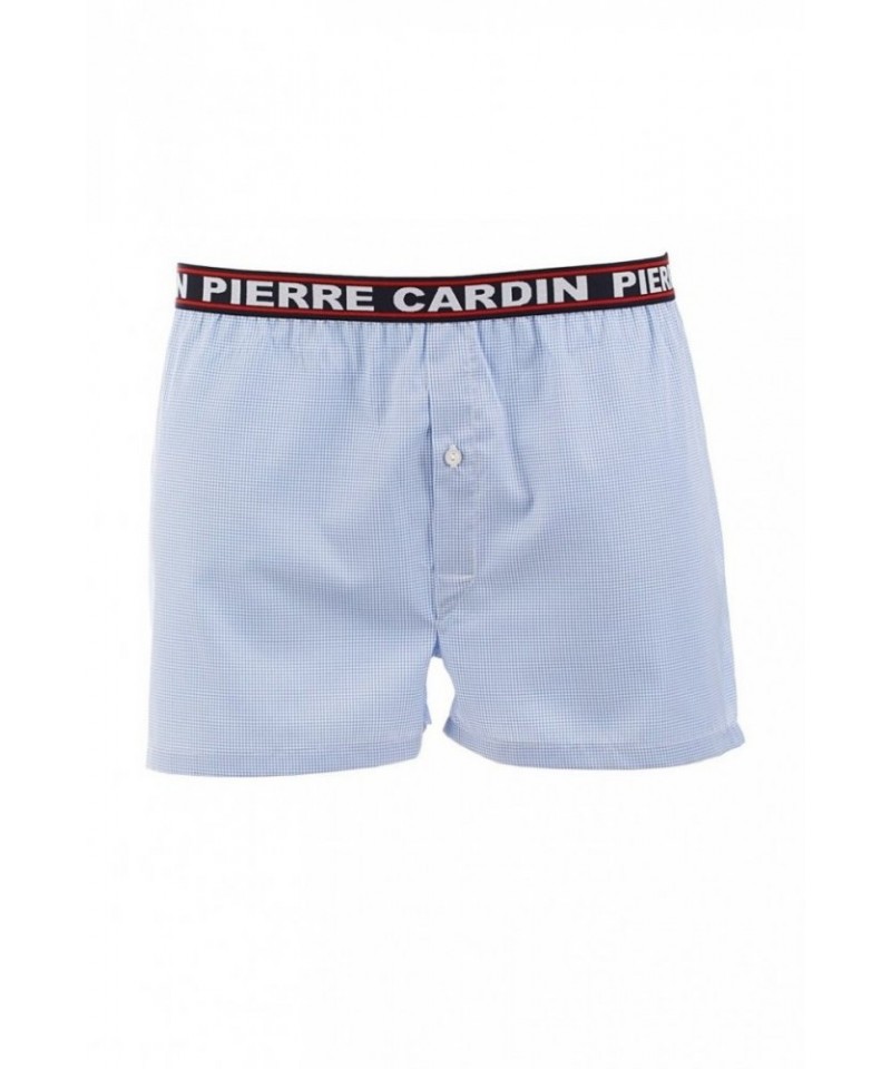 Pierre Cardin K2 károvaný blankytný Pánské šortký, XL, světle modře-bílá