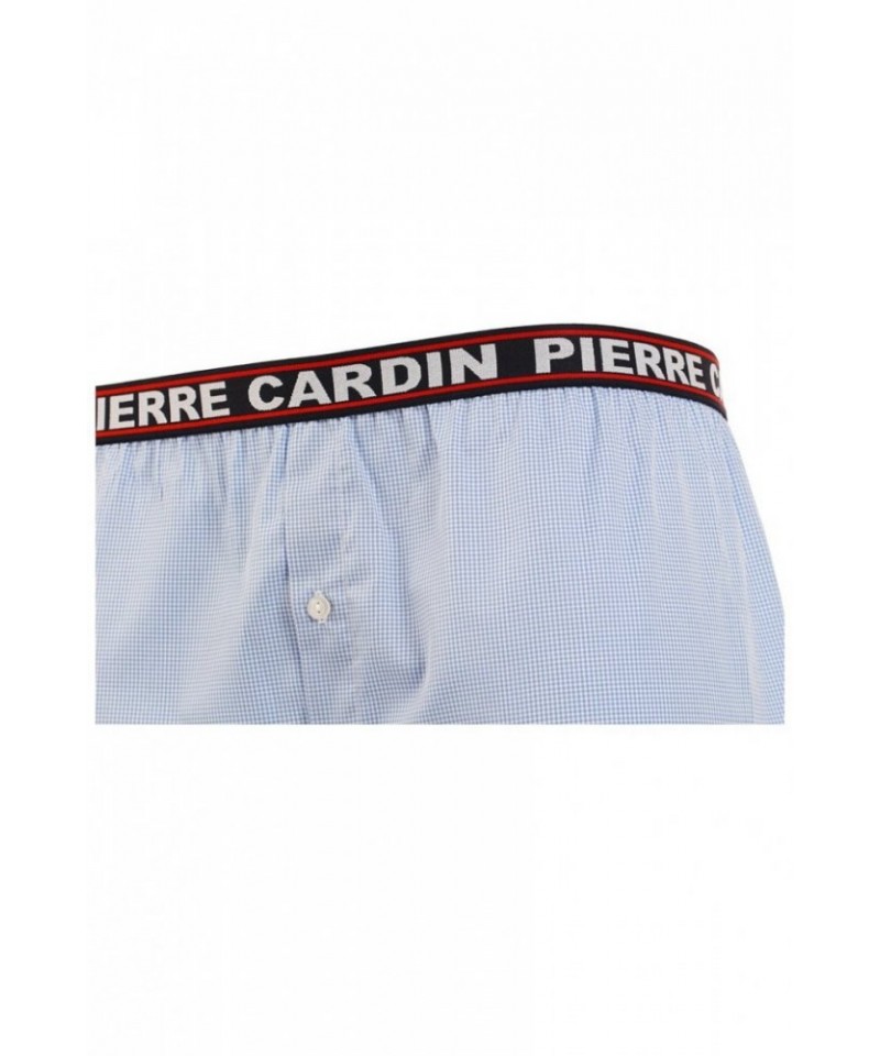 Pierre Cardin K2 károvaný blankytný Pánské šortký, M, světle modře-bílá