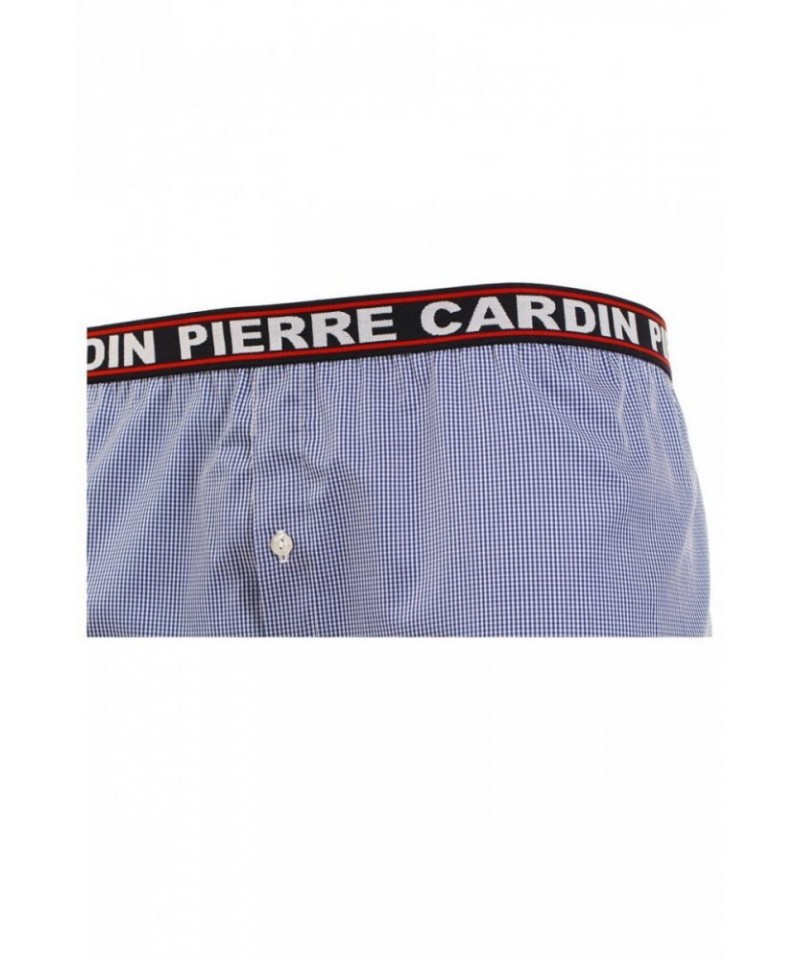 Pierre Cardin K3 károvaný tmavě modrý Pánské šortký, L, modrá/vzor