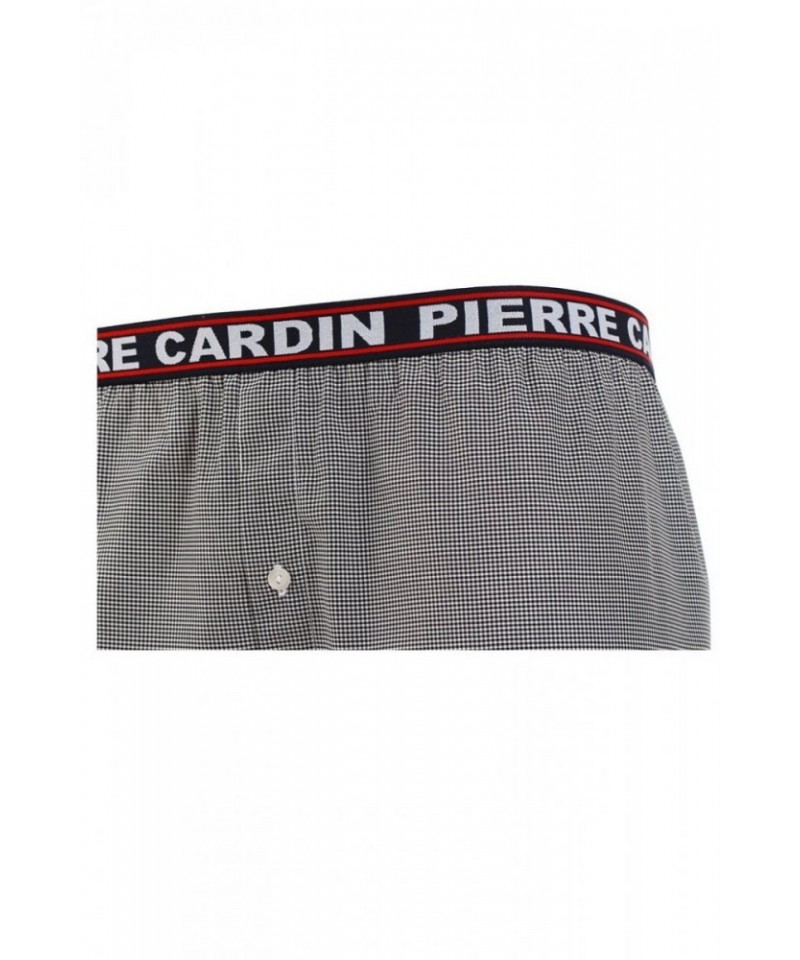 Pierre Cardin K1 károvaný černý Pánské šortký, M, černá/vzor