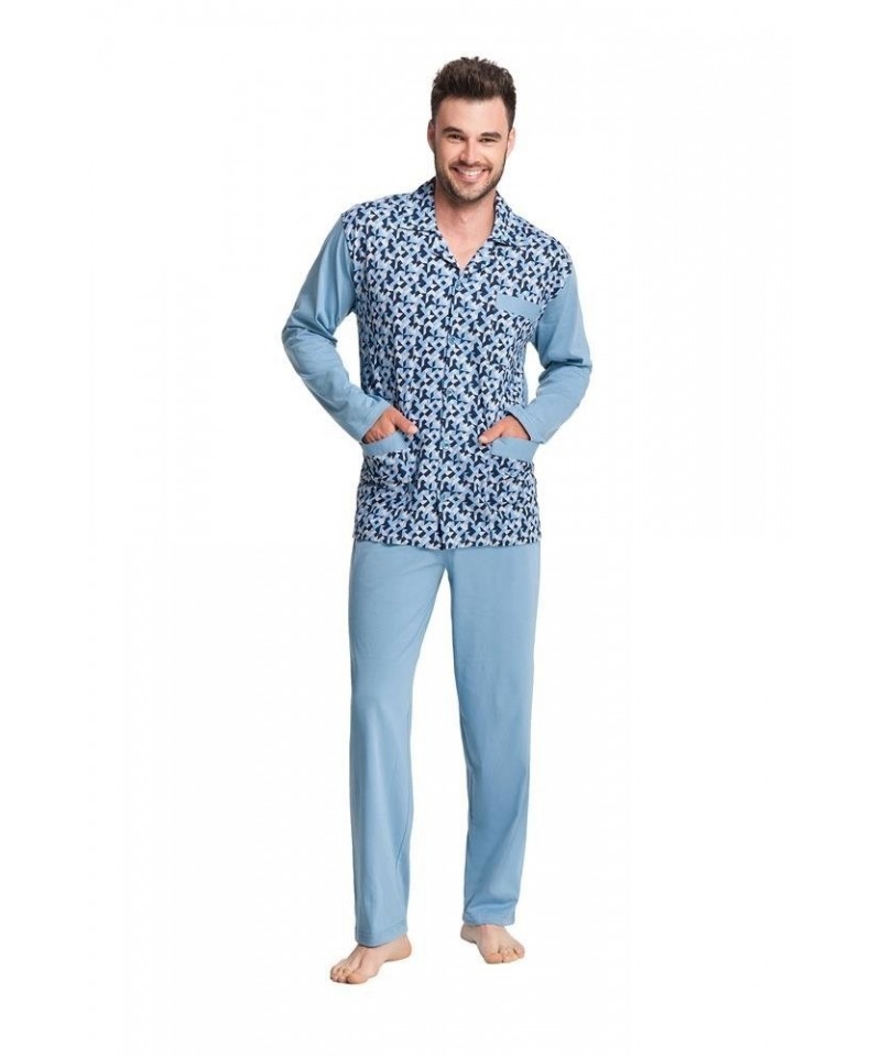 Luna 797 Pánské pyžamo, L, modrá