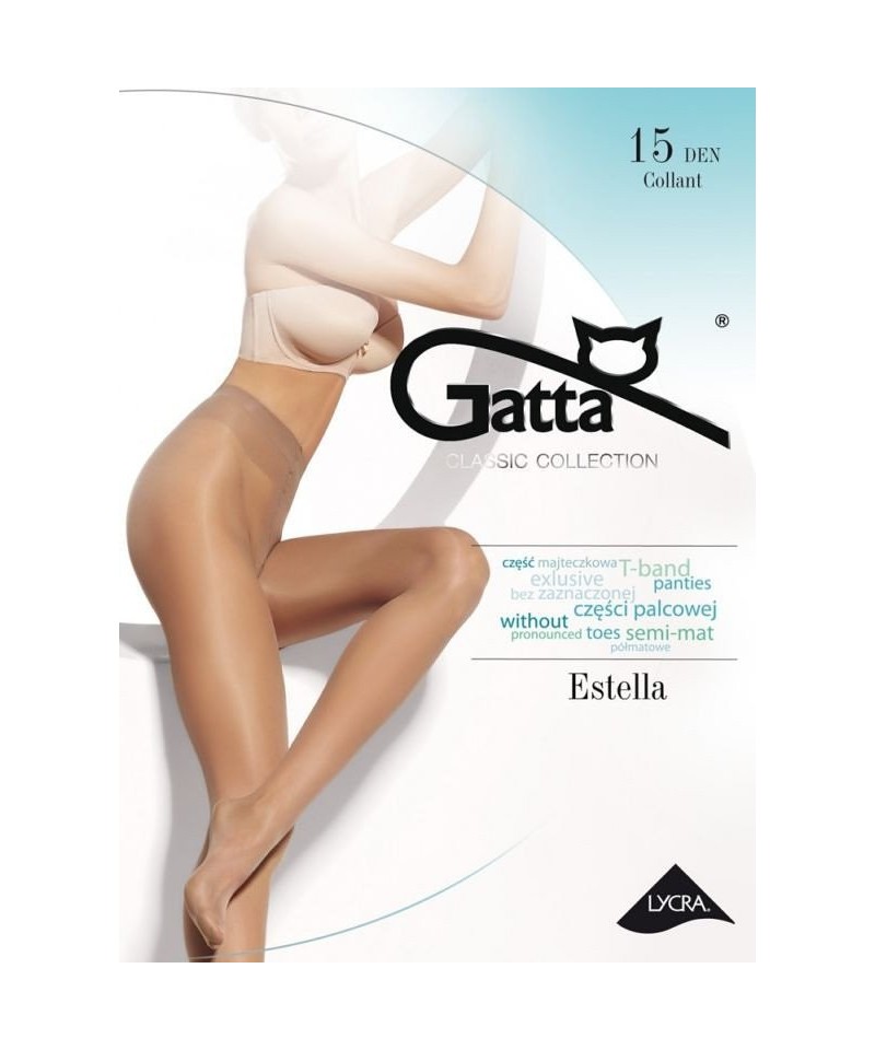 Gatta Estella 15 den punčochové kalhoty, 4-L, nero/černá