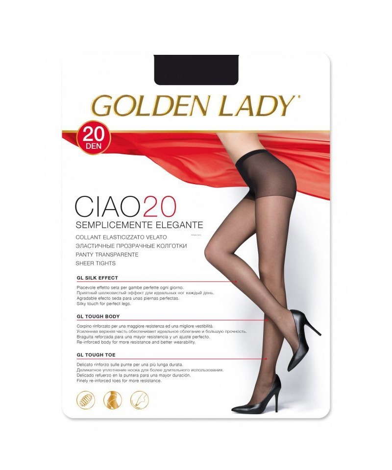 Golden Lady Ciao 20 den punčochové kalhoty, 3-M, nero/černá