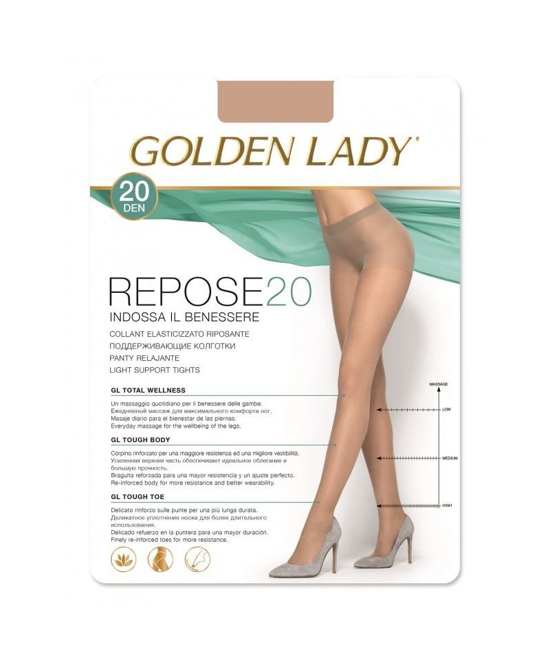 Golden Lady Repose 20 den punčochové kalhoty, 2-S, castoro/odc.brązowego