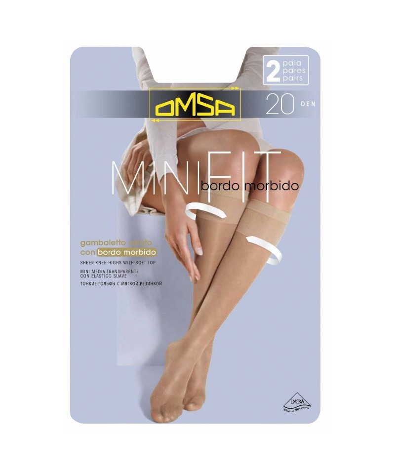Omsa Minifit 20 den A`2 2-pack podkolenky, 3/4-M/L, beige naturel/odc.beżowego