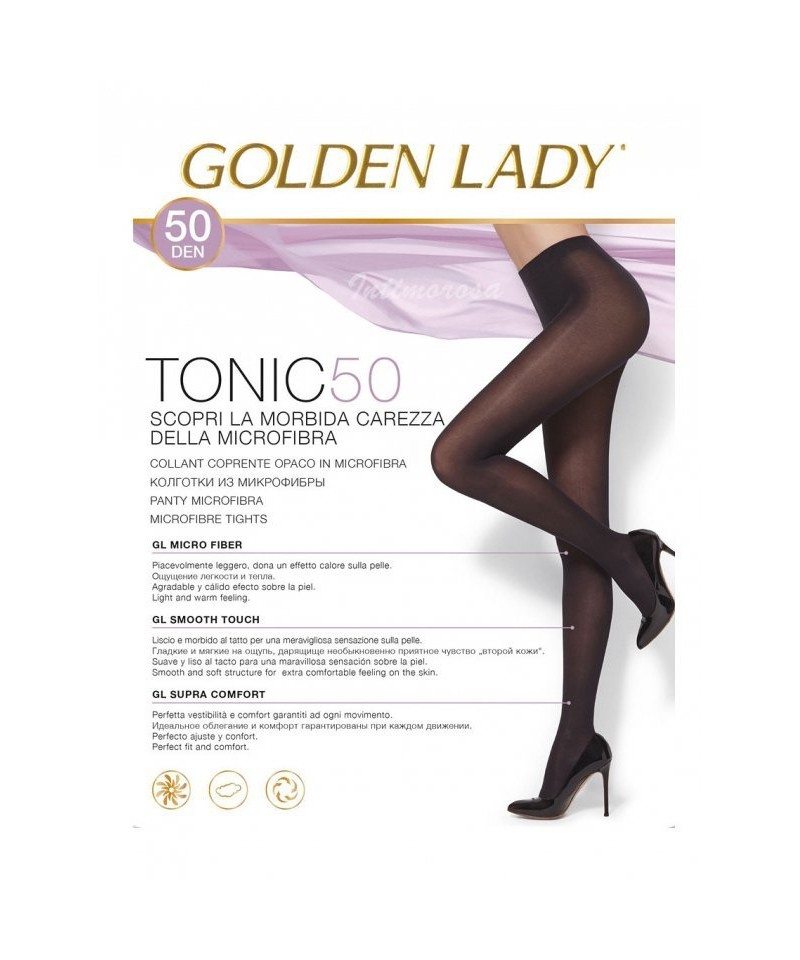 Golden Lady Tonic 50 den punčochové kalhoty, 5-XL, nero/černá