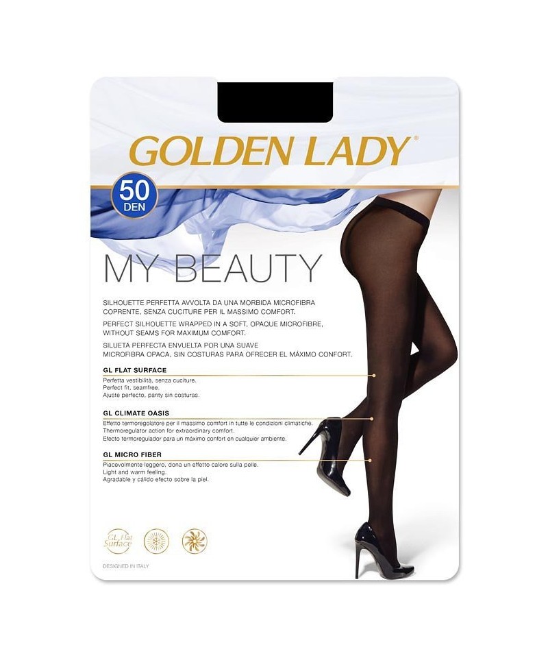 Golden Lady My Beauty 50 den punčochové kalhoty, 4-L, nero/černá