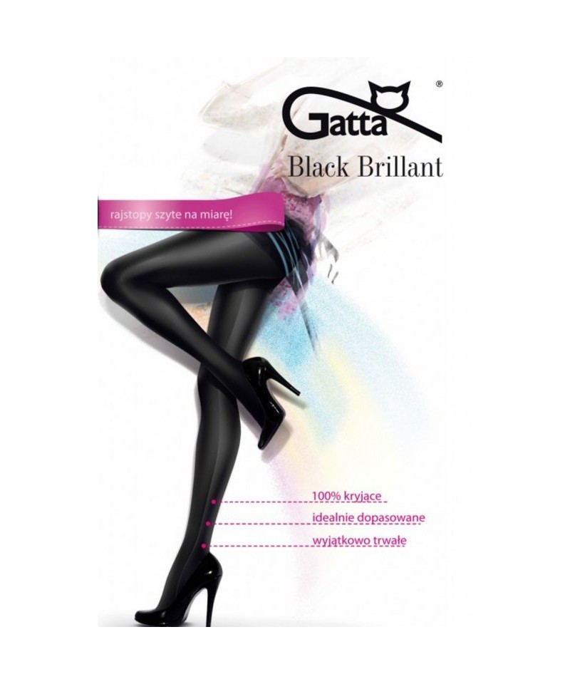 Gatta Black Brillant punčochové kalhoty, 5-XL, nero/černá