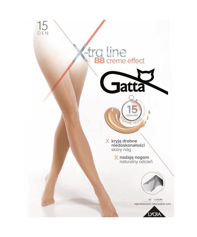 Gatta BB Creme Effect 15 den punčochové kalhoty, 4-L, golden/odc.beżowego