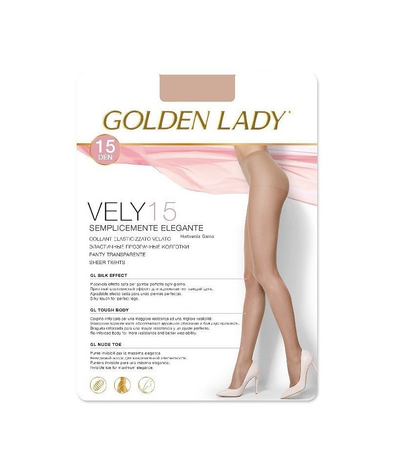 Golden Lady Vely 15 den punčochové kalhoty, 2-S, nero/černá