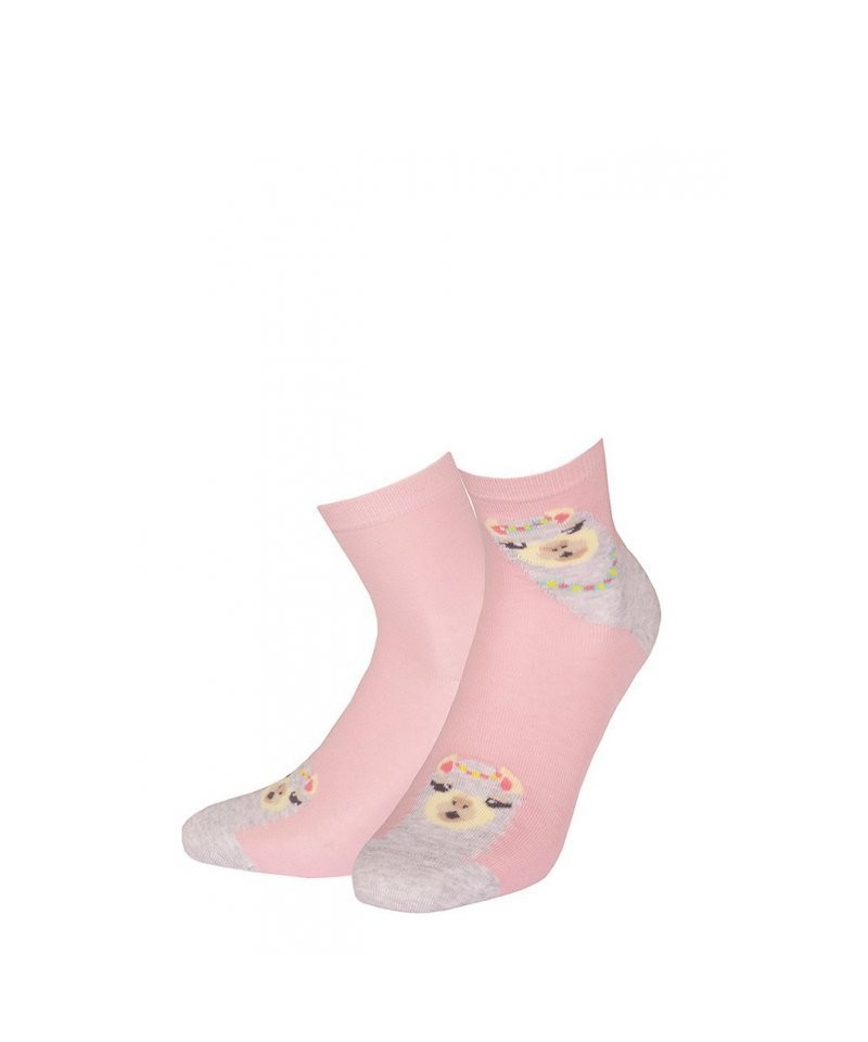 Wola W44.01P 11-15 lat Dívčí ponožky s vzorem, 33-35, pink