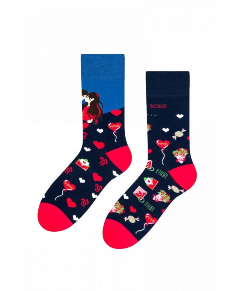 More 079 Pánské vzorované ponožky nepárové, 43-46, modrá