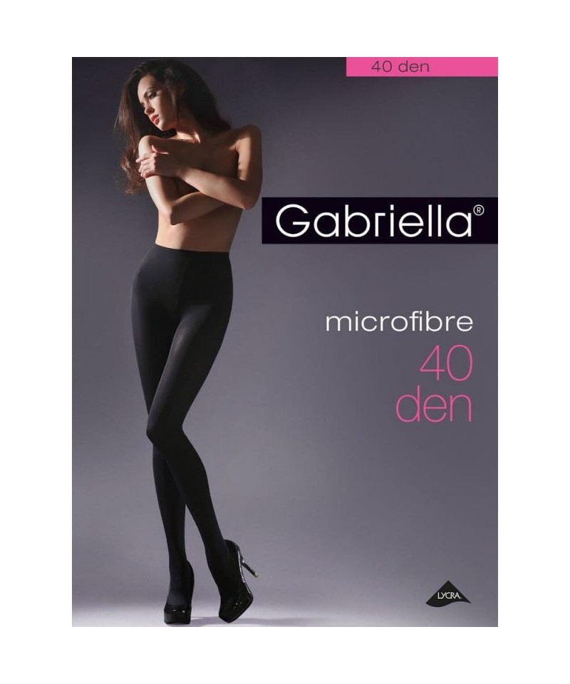 Gabriella Microfibra 40 den 5-XL punčochové kalhoty, 5-XL, Nero