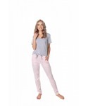 Aruelle Q Long šedo-růžové Dámské pyžamo