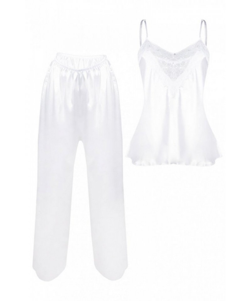 DKaren Caroline bílé Dámské pyžamo, XXL, bílá