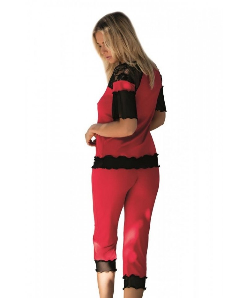 DKaren Manuela Dámské pyžamo, XL, červená