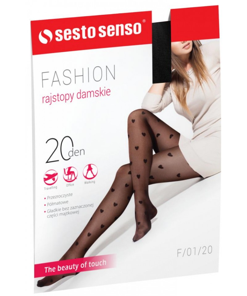 Sesto Senso Fashion 20 DEN F/01/20 Punčochové kalhoty, 3, černá