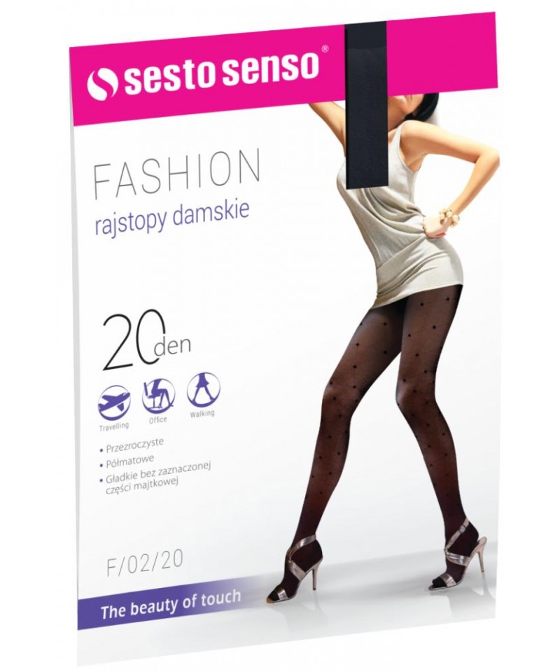 Sesto Senso Fashion 20 DEN F/02/20 Punčochové kalhoty, 2, černá