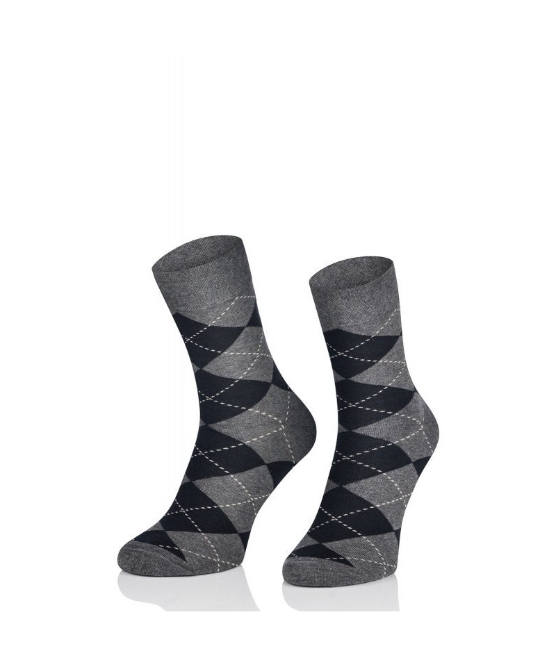 Intenso Superfine 1955 vzorované Pánské ponožky, 41-43, černá