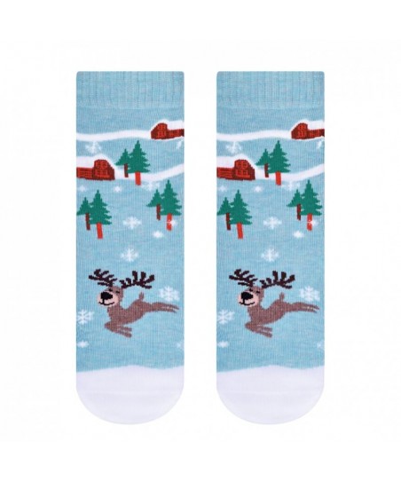 Steven 014 vánoční stromy modré Dětské ponožky
