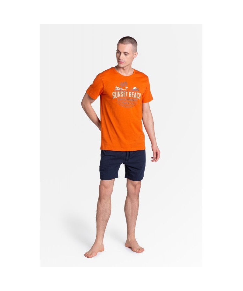 Henderson Led 38867-22X Pánské pyžamo, XL, Oranžově-Modrá