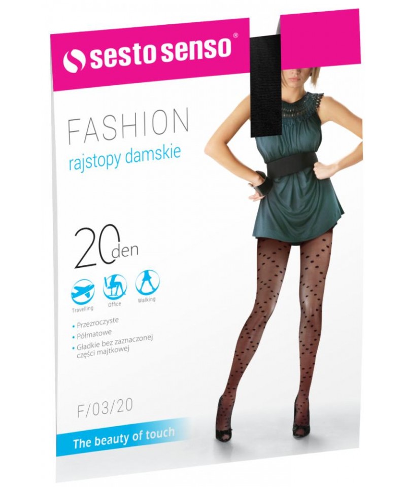 Sesto Senso Fashion 20 DEN F/03/20 Punčochové kalhoty, 4, černá
