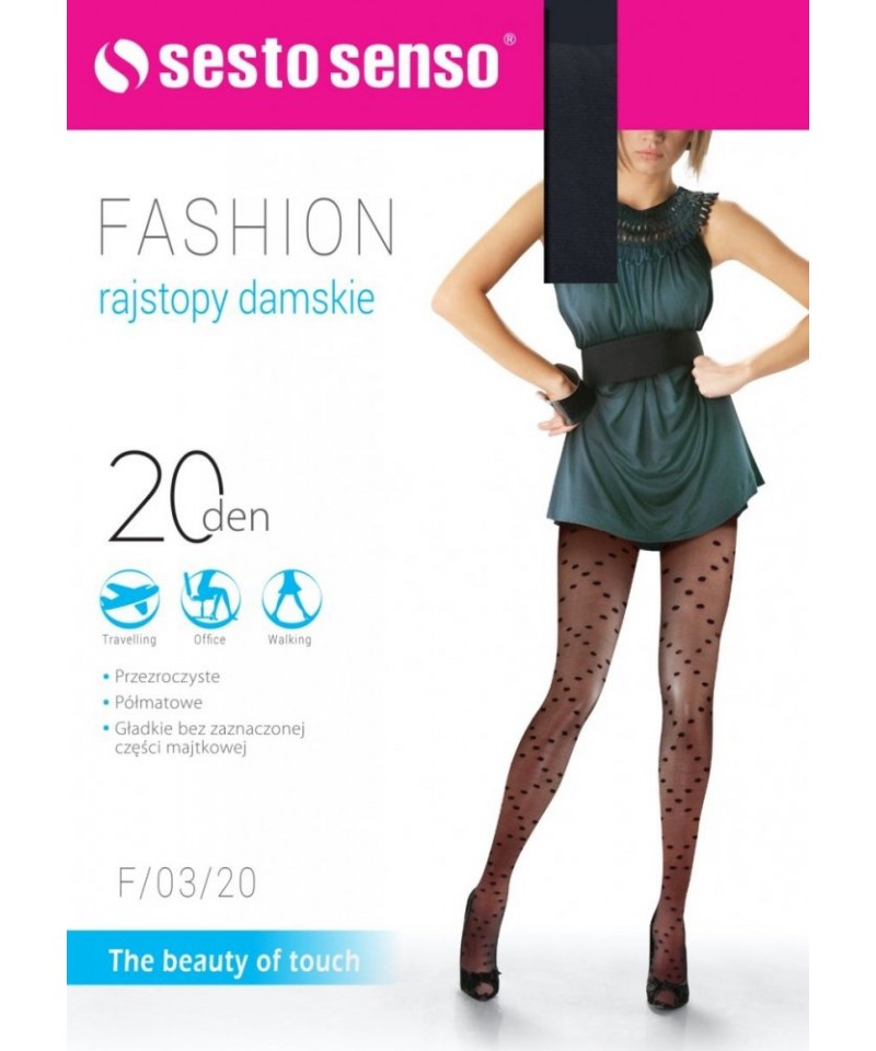 Sesto Senso Fashion 20 DEN F/03/20 Punčochové kalhoty, 4, černá