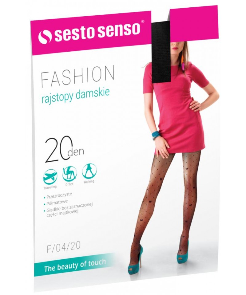 Sesto Senso Fashion 20 DEN F/04/20 Punčochové kalhoty, 4, černá