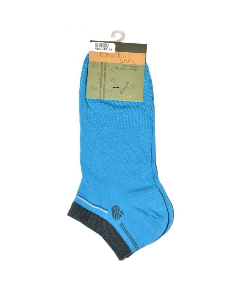 WiK 16431 Bambus Soxx Pánské kotníkové ponožky, 43-46, modrá